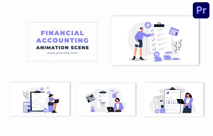 Financial Audit Process Flat Vector Design Animation Scene